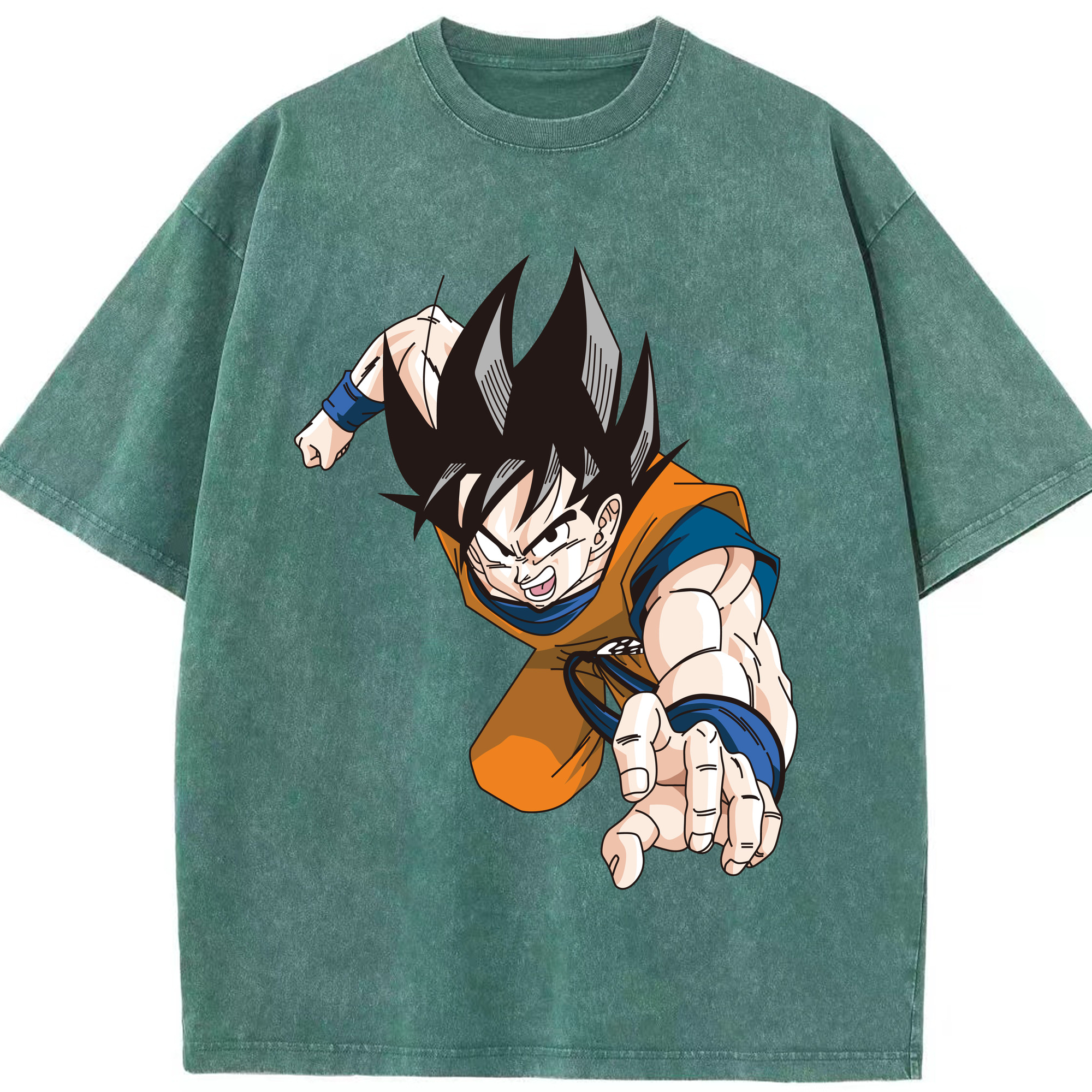 （画像用） ドラゴンボール 孫悟空（そん ごくう）Son Goku カカロット DRAGON BALL Kakarotto 綿100% ヴィンテージ風 半袖Tシャツ（フロントプリント）